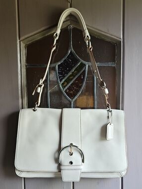 Coach Soho Buckle Flap Shoulder Bag In Cream